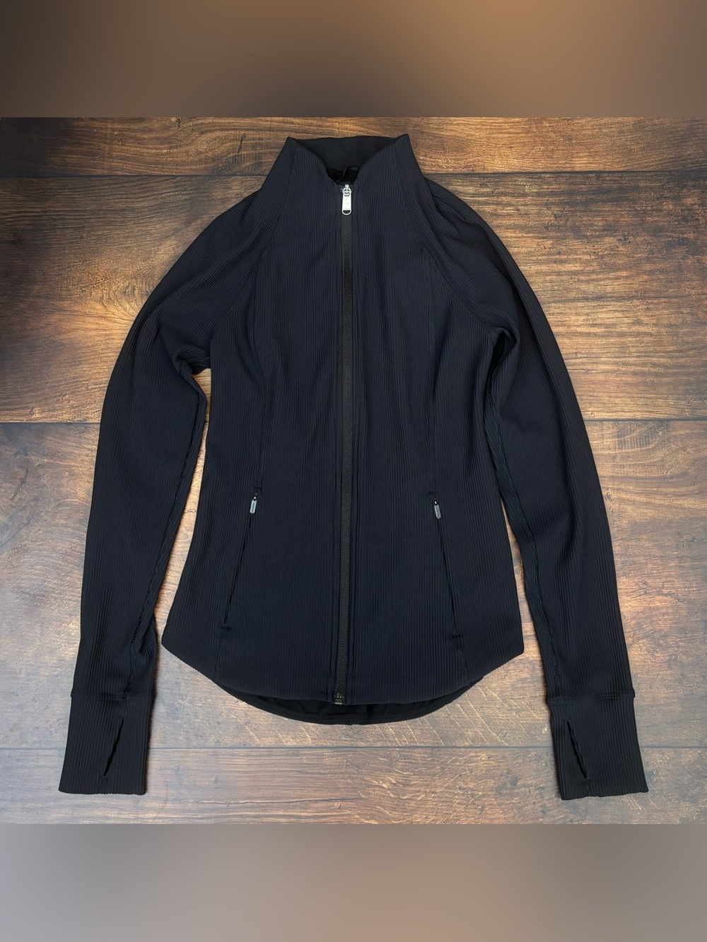 Athleta Ribbed Jacket In Black Size XS